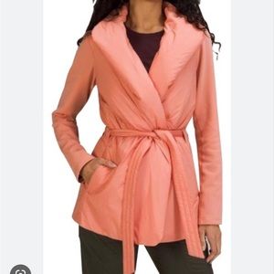 Lululemon Belted Wrap Puffer Jacket in Salmon